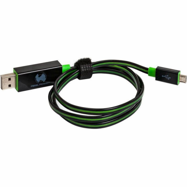 Realpower USB-A - microUSB USB kabel 0,75 m Zelený (187656)