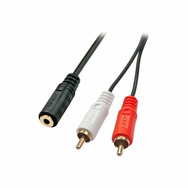 Lindy Jack 3,5 mm - RCA (Cinch) kabel x 2 0,2 m černý (35...