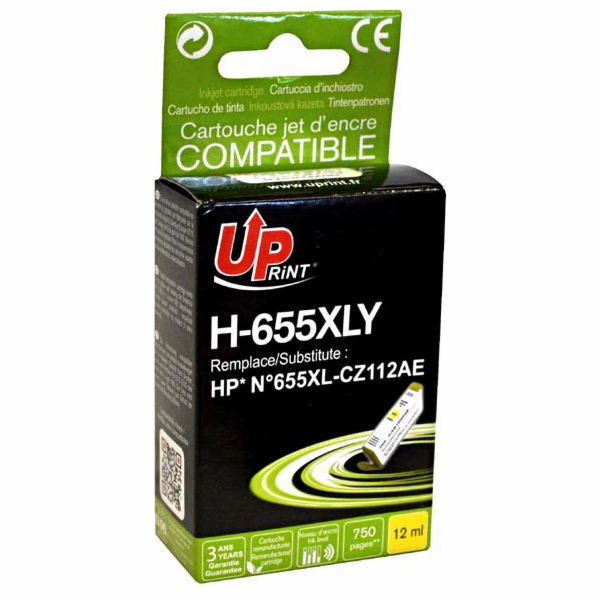 Inkoust UPrint H-655XLY / CZ112AE Ink, č. 655 (žlutý)