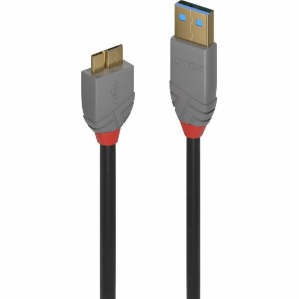 Lindy USB-A - micro-B USB kabel 1 m černý (36766)