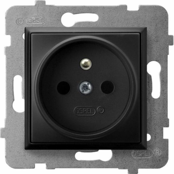 Ospel ARIA Single socket w/u black metallic GP-1UZ/m/33