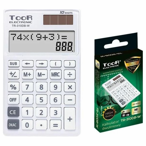 Elektronická kalkulačka Toor Dvouřádková kalkulačka s 10 ...