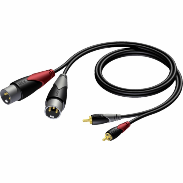 Procab XLR x2 - RCA (Cinch) x2 kabel 3m černý (CLA701/3)