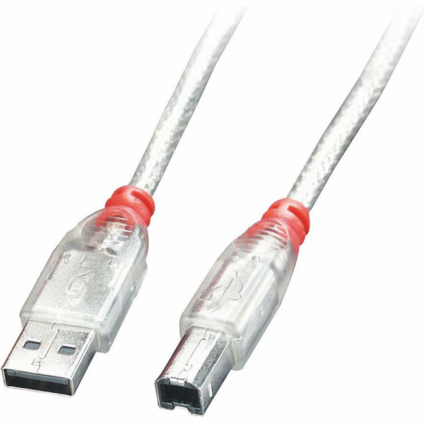 Lindy USB-A - USB-B USB kabel 3 m průhledný (41754)