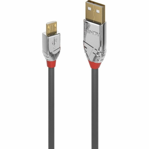 Lindy USB-A - microUSB kabel 0,5 m šedý (36650)