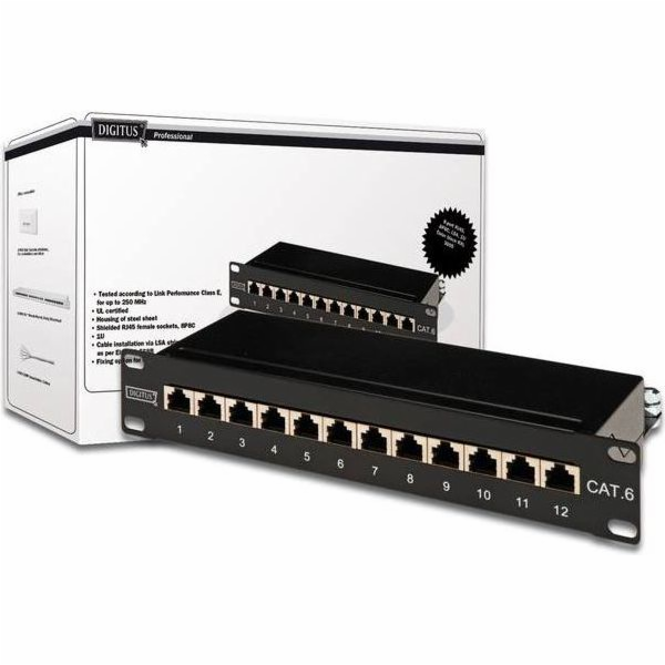 Digitus Patch panel 10 1U 12x RJ-45 kat. 6 LSA (DN-91612S)