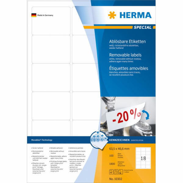 Herma adresní štítky 1800 kusů (10302)