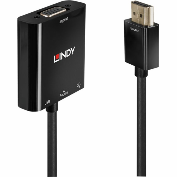 Lindy AV adaptér HDMI - D-Sub (VGA) + Jack 3,5 mm černý (...