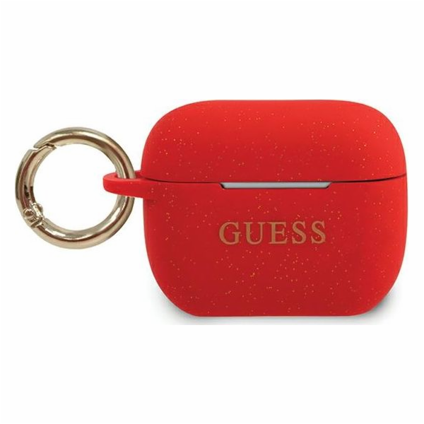 Guess GUACAPSILGLRE Silikonové Glitter ochranné pouzdro p...