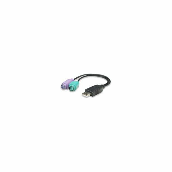 Manhattan USB adaptér – PS/2 x2 černý (179027)