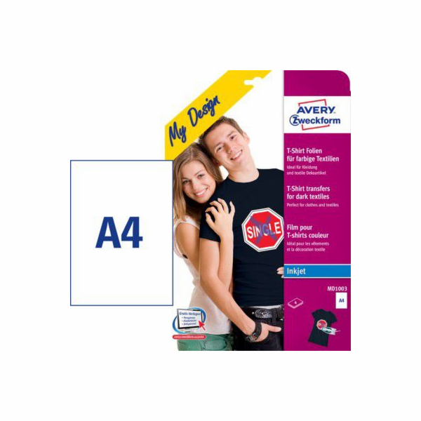 Přenosové fólie na trička Avery Zweckform na barevné látk...