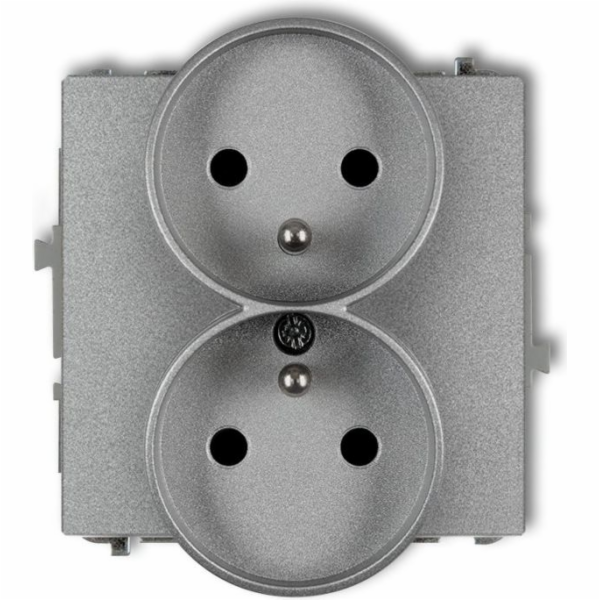 Karlik Dvojitá zásuvka pod omítku do rámu DECO 2x2P+Z s u...