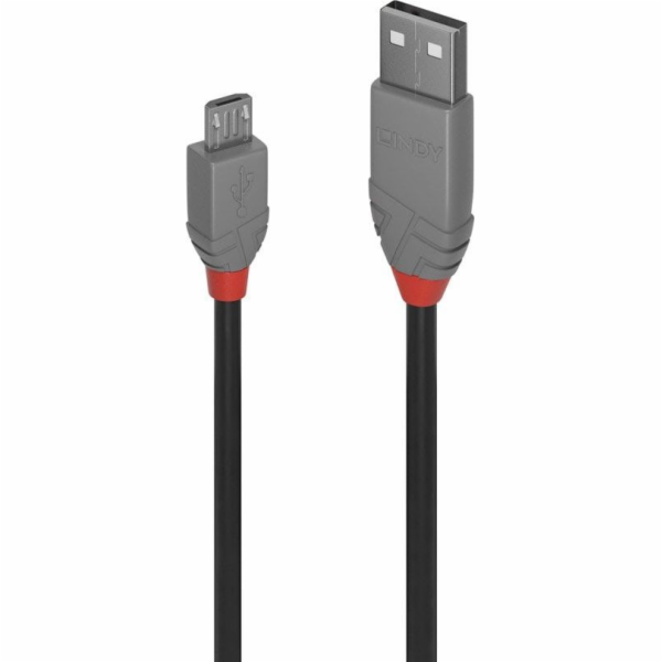 Lindy USB-A - microUSB USB kabel 3 m šedý (36734)