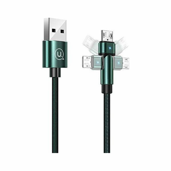 Usams USB-A - microUSB USB kabel 1 m Zelený (6958444929293)