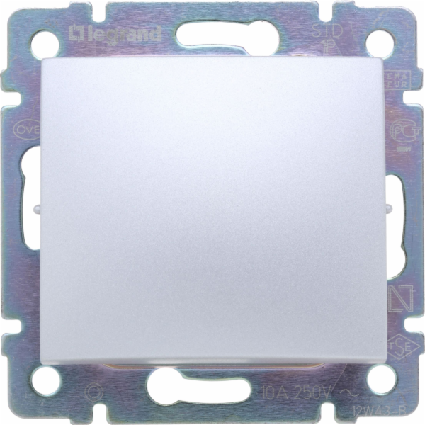 Legrand Single button 10A IP20 hliník VALENA (770111)