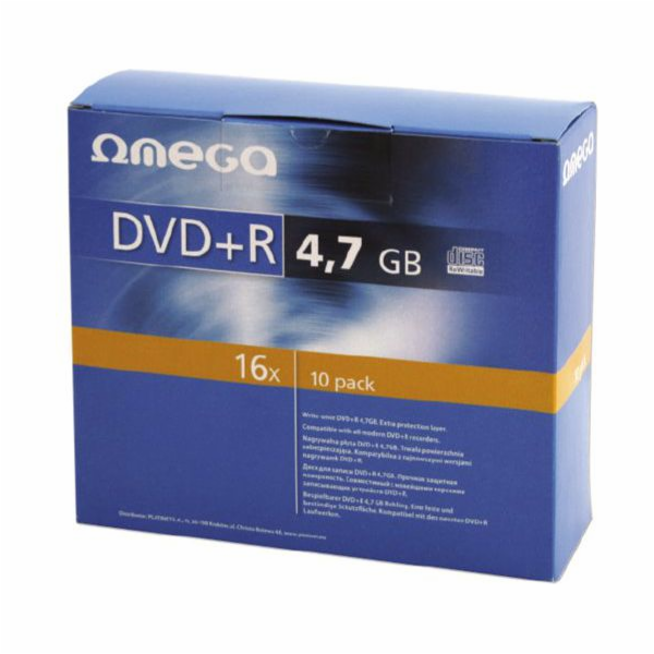 Omega DVD+R 4,7 GB 16x 10 kusů (56823)