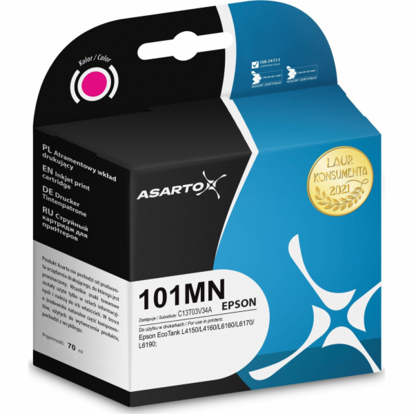 Inkoust Asarto Inkoust Asarto pro Epson 101MN | C13T03V34...