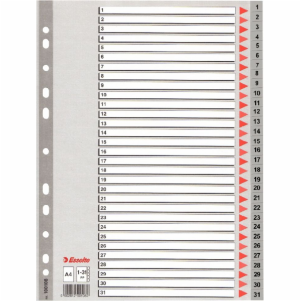 Esselte 1-31 ŠEDÝ PP - 100108