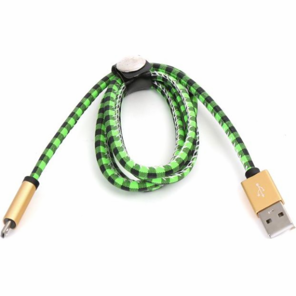 Platinet USB-A - microUSB USB kabel 1 m Zelený (PUCLC1G)