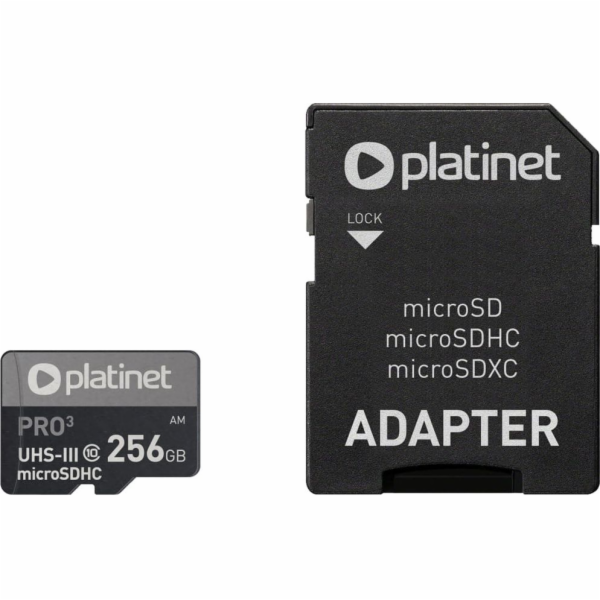 Karta Platinet Pro MicroSDHC 256 GB Class 10 UHS-III/U3 A...