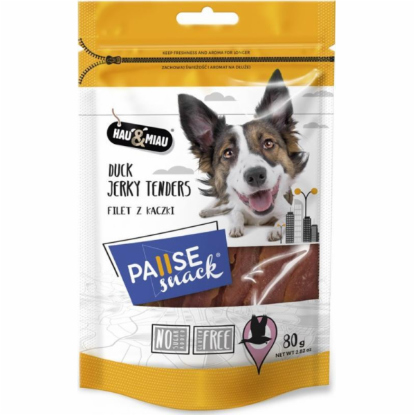 Hau&Miau Pausesnack pochoutka pro psy, kachní filet 80g