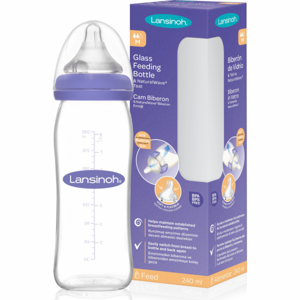 Lansinoh Natural Wave láhev se savičkou 240ml (7018455)
