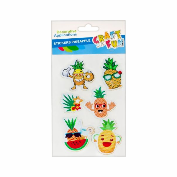 Craft with Fun CF ANANASOVÉ NÁLEPKY EVA 6KS PBH 40/160