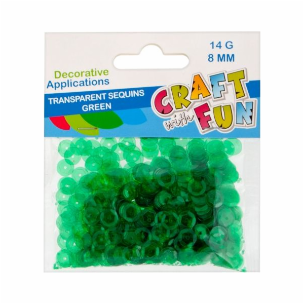 Craft with Fun CF SEQUINS PRŮHLEDNÉ TLAČÍTKO 8MM ZELENÉ 4...
