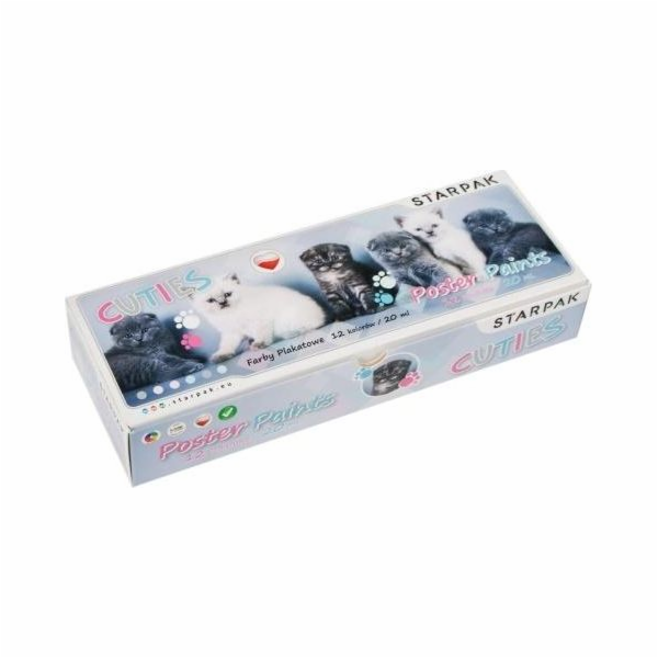 Starpak Poster paints 12col/20ml Cuties cats
