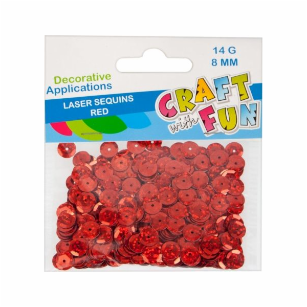 Craft with Fun CF SEQUINS LASER TLAČÍTKO 8MM ČERVENÉ PBH ...