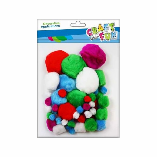 Craft with Fun DEKORACE POMPON ACRYLIC 60KS MIX CF PBH 12...