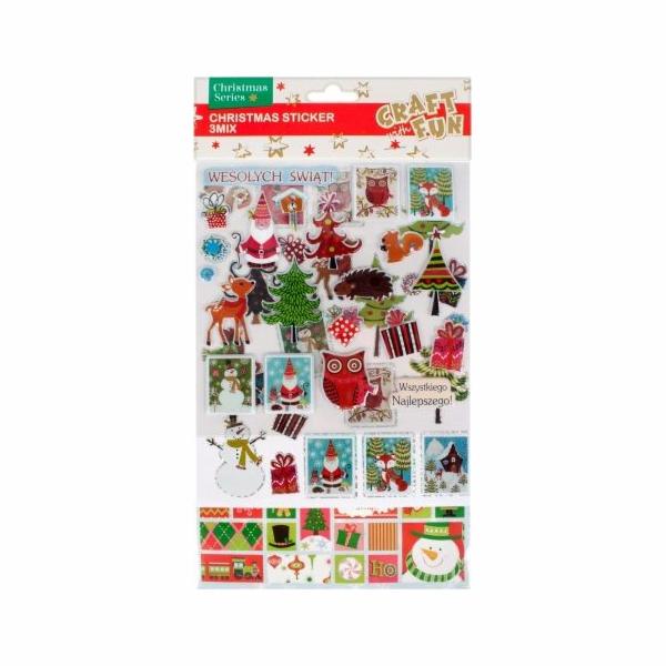 Craft with Fun CF DECORATION BN STICKERS 3MIX 16X29 12/288