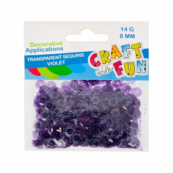 Craft with Fun CF SEQUINS TRANSPARENT BUTTON 8MM FIALOVÁ ...