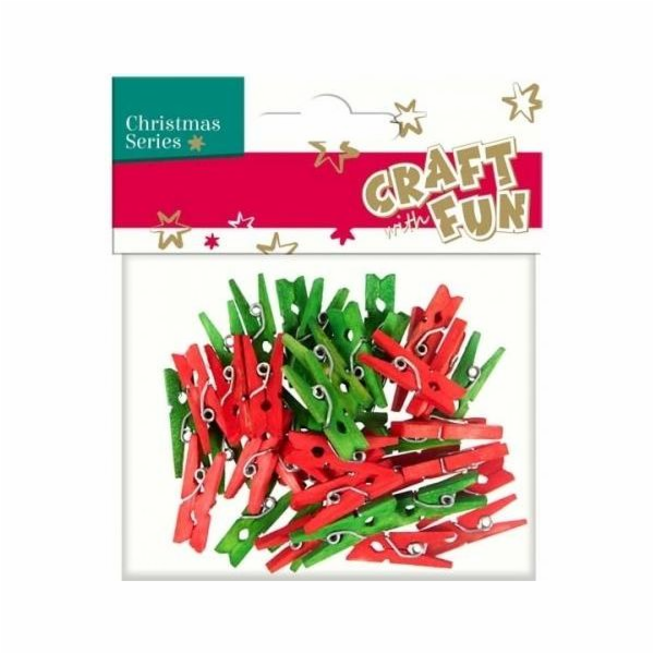 Craft with Fun Dekorativní dekorace, dřevěné sponky, 40 ks