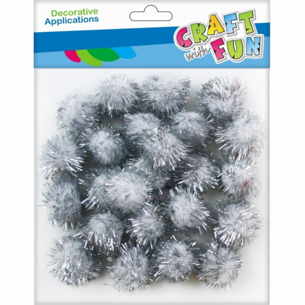 Craft with Fun CF DEKORACE POMPONOVÉ DEKORACE 24KS/2CM BÍ...