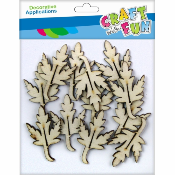 Craft with Fun CF DŘEVĚNÁ DEKORACE LIST 12KS 12/432
