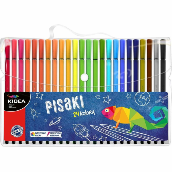 Popisovače Derform v pouzdře 24 barev KIDEA - 244186