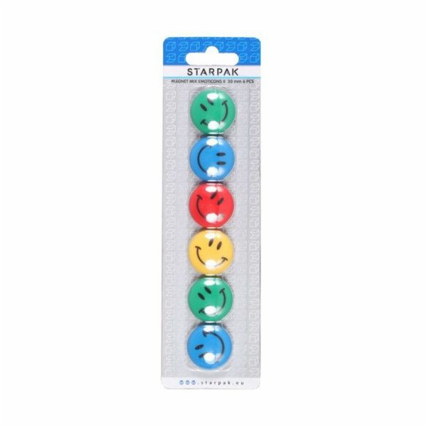 Magnety Starpak s barevnými emotikony 30mm