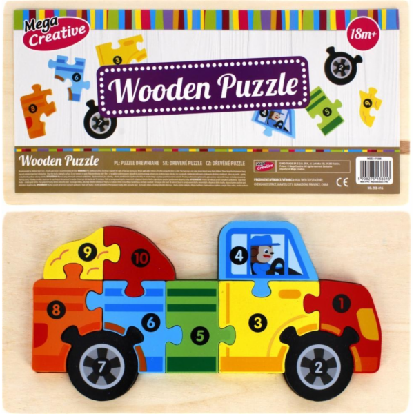 Mega Creative DREW AUTO PUZZLE 10EL 14X30 MC WOOD FOL 88