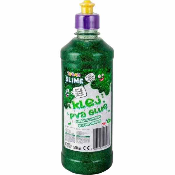 TUBAN Zelené třpytivé lepidlo PVA 500ml TUBAN