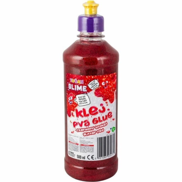 TUBAN Červené PVA třpytivé lepidlo 500ml TUBAN