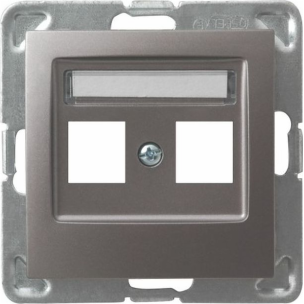 Ospel Computer Socket Housing, Double Ecru AS OSPEL