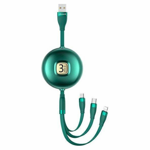 Usams USB-A – Lightning kabel 1 m zelený (Usa001135)