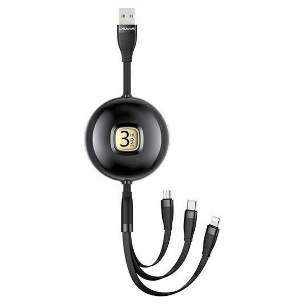 Usams USB-A – Lightning kabel 1 m černý (Usa001133)