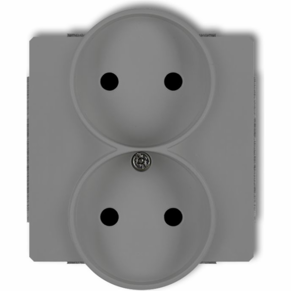 Dvojitá zásuvka DECO Soft b/u pro matně šedý rám (27DGPRS...