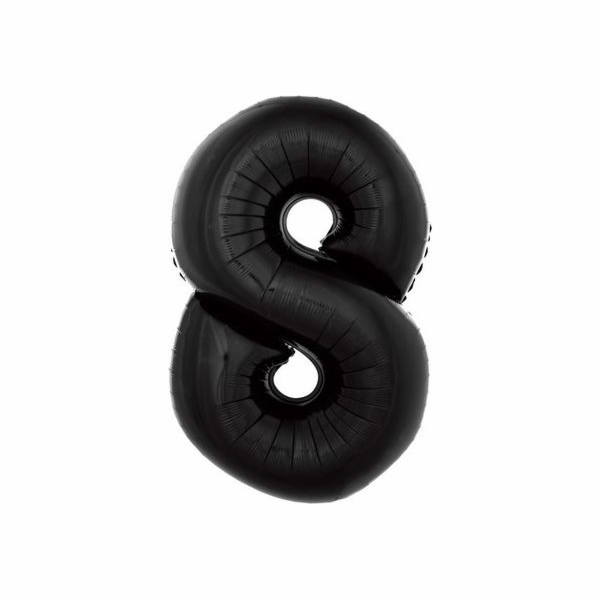 GoDan fóliový balónek 8 černý 85cm