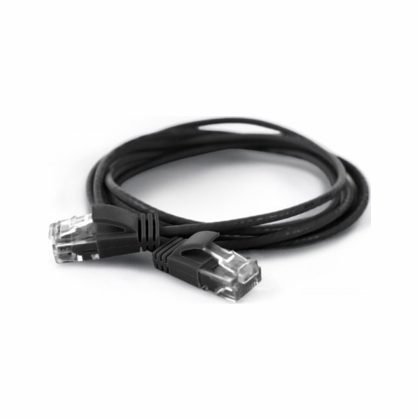 Wantec wW patch kabel CAT6A kulatý 2,8 mm UTP černý 1,0 m...