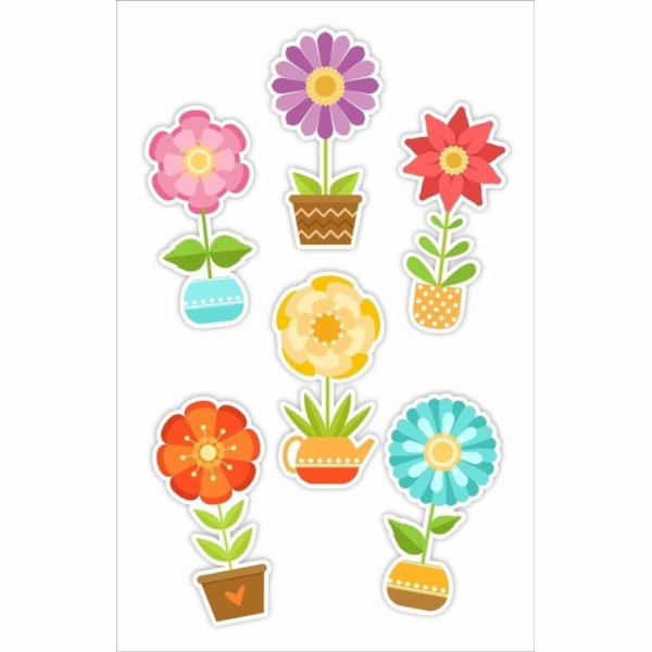 LearnHow Oboustranné okenní dekorace - Květiny... 6 ks