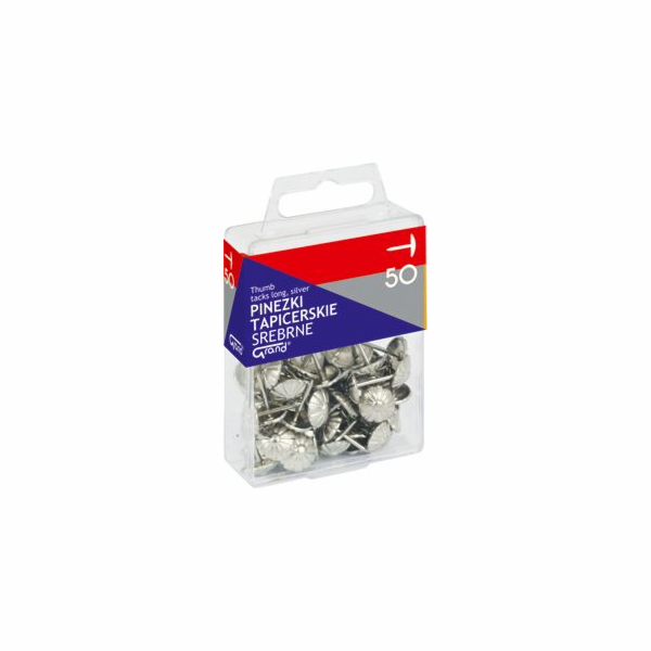 Špendlíky na čalounění Grand Silver 15mm 50 ks.