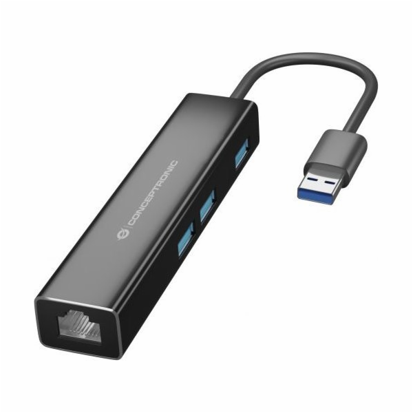 Concepttronic USB HUB 1x RJ-45 + 3x USB-A 3.0 (DONN07BA)